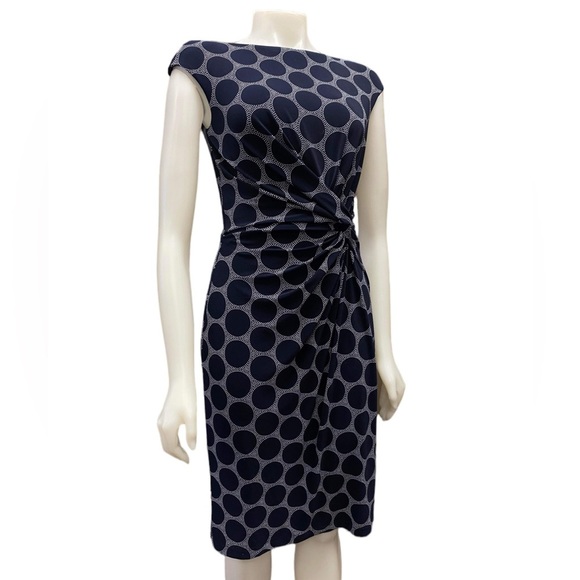 Ralph Lauren Midi Blue Cap Sleeve Dress Size 6 - Picture 3 of 10